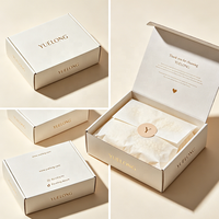 Boîte en carton ondulé biodégradable et compostable personnalisée pour l'emballage de maquillage, de produits pour les ongles et de vêtements, style élégant télescopique pour l'expédition