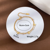 Bracelets de cheville plaqué or PVD 18 carats sans ternissement bijoux en acier inoxydable fleur pendentifs chaînes de pied de cheville pour femmes