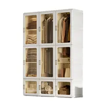 Переносной гардеробный шкаф для одежды с прозрачной дверной панелью