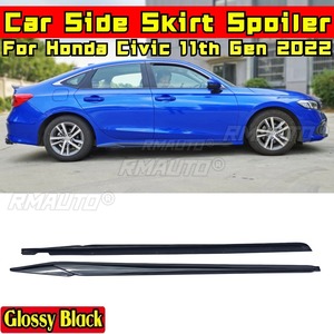 Jupes latérales de style sport noir brillant pour Honda Civic 11e génération 2022 - Accessoires automobiles - Product Image 1