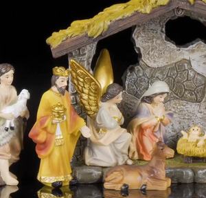 8.5CM haute scène de crèche de Noël ensemble ornement boîte-cadeau cadeau de fête résine artisanat par les fournisseurs transfrontaliers - Product Image 2