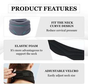Soutien du cou orthèse cervicale Cervicorrect collier cervical en mousse réglable pour soulager la douleur cervicale avion voyage sieste santé - Product Image 4