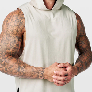 Wholesale Sports Gym Wear Cotton Fitness Men Sleeveless Hoodie Zipper <b>Workout</b> <b>Hoodies</b> For Casual Usage - Product Image 6