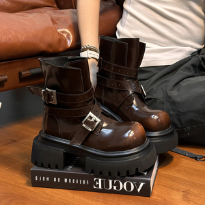 2026 nueva primavera y verano moda cuero al aire libre negro trabajo negocios recepción zapatos de mujer botas cortas - Product Image 1
