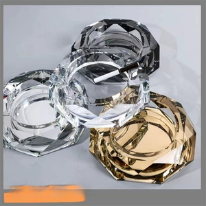 Cendrier en cristal de verre à revêtement gris octogonal pour cigarettes <span class=keywords><strong>ou</strong></span> cigares de haute qualité - Product Image 2