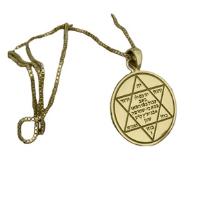 Protección de alta calidad <span class=keywords><strong>contra</strong></span> el collar de brujería joyería judía Pvd plateado Acero inoxidable ESTRELLA DE David amuleto hombres collar - Product Image 1