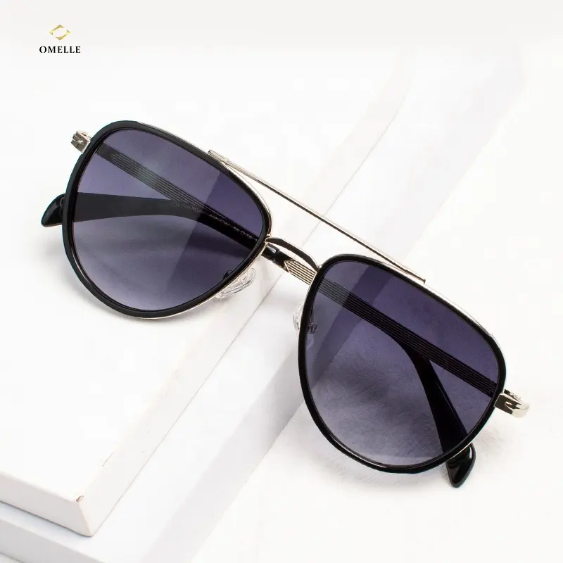 Occhiali da sole moderni in acetato di alta qualità con ponte in metallo acetato occhiali da sole Unisex classici UV400
