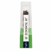 4F D12 36 75L 60 °   Fraise carrée en carbure, 4 dents, revêtement antiadhésif, pour usinage CNC d'alliages et d'acier moussé