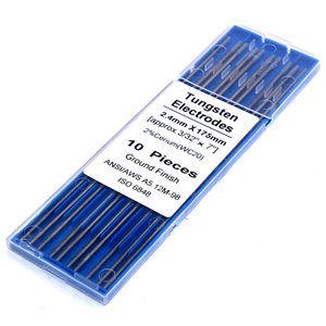 10 unidades de cabezal de electrodo de tungsteno de cerio de 175 mm con código Gray, alambre de aguja de tungsteno para máquina de soldar TIG WSME SUPER - Product Image 1