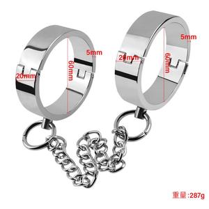 SM BDSM 페티쉬 속박 수갑 SM BDSM 게임 커플 유혹 침대 구속 키트 금속 발목 커프스 섹스 토이 성인 게임 % - Product Image 4
