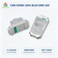 LED SMD 1206 avec lentille bleue en forme de dôme, montage en surface, pour voyant, rétroéclairage, lampe décorative, signalisation
