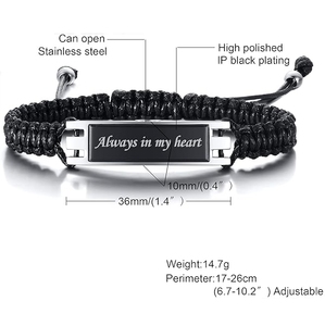 Braccialetto Personalizzato per Urna Commemorativa, Gioiello Portaceneri <span class=keywords><strong>in</strong></span> Acciaio Inossidabile Magnetico Regolabile, Regalo per Animali Domestici - Product Image 2