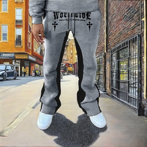 Pantalones Joggers de Invierno Cálidos, Acampanados, de Algodón, Estilo Urbano, Hip Hop, Moda Urbana, Diseño Personalizado al por Mayor - Product Image 2