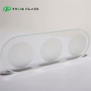 Panneau de verre rond plat moderne sur mesure, surface givrée trempée, finition polie - Product Image 5