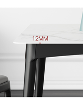 Ensemble de table à manger de luxe pour 4 personnes, surface en pierre frittée durable, mobilier moderne pour la maison, ensemble de table et de chaises à manger idéal