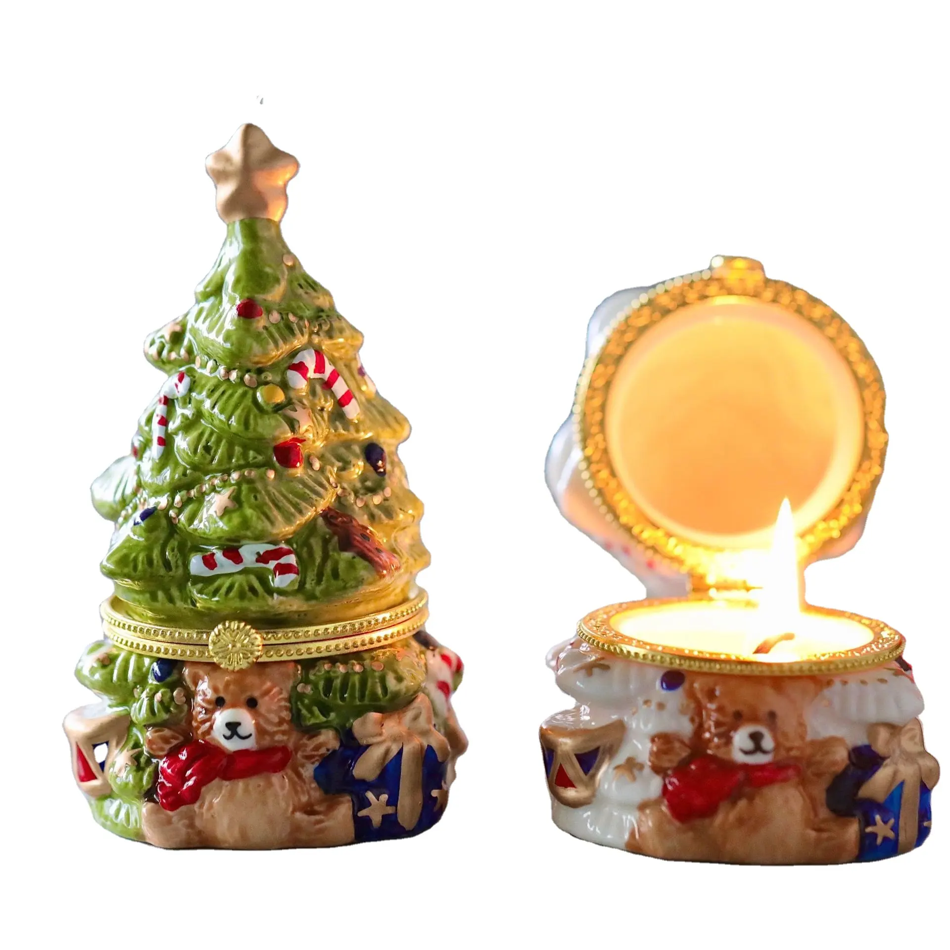Рождественская ароматическая свеча ручной работы