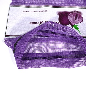 Sacs d'oignons en plastique réutilisables personnalisés PP/PE Mesh Firewood Potato Storage Impression pour l'emballage des fruits et légumes - Product Image 1