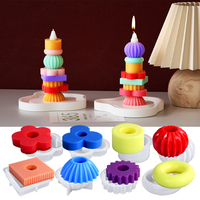 TIMESRUI Kit de fabrication de bougies en cire de soja sur le thème du cirque Moules en silicone CreativeDIY avec des formes empilables vibrantes pour bougie déco bricolage
