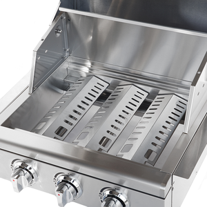 Nouveau <span class=keywords><strong>Barbecue</strong></span> à <span class=keywords><strong>gaz</strong></span> encastrable haut de gamme 3 brûleurs en acier inoxydable 430 avec couvercle rond pour jardin - Product Image 6