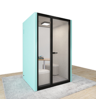 Offre Spéciale : Cabine Téléphonique Moderne Portable pour 2 Personnes, Espace de Travail Privé Modulaire Amovible avec Cadre en Aluminium pour Bureaux