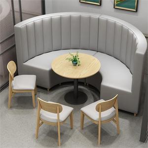 Thiết kế mới nhà hàng đồ nội thất U hình dạng bằng gỗ da ghế sofa bảng vòng gian hàng chỗ ngồi thiết kế góc gian hàng để bán - Product Image 2