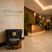 Peinture murale intérieure et extérieure effet pierre VALIDEA Crystal Stone Fine, stuc à base d'eau, finition mate texturée, revêtement artistique, vente en gros OEM