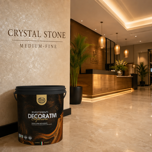 Peinture murale intérieure et extérieure effet pierre VALIDEA Crystal Stone Fine, stuc à base d'eau, finition mate texturée, revêtement artistique, vente en gros OEM - Product Image 1
