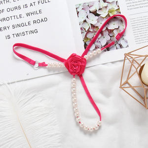 Europe et Amérique Belle Perle Sexy Taille Basse Ouvert String String <span class=keywords><strong>Sous</strong></span>-vêtement Femmes Rose Bikinis Strings - Product Image 3
