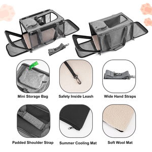Breathable Foldable <b>Pet</b> <b>Carrier</b> - Portable Car-Friendly Shoulder Bag for Cats & Small Dogs - Product Image 3