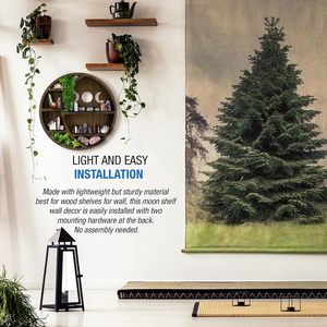 Étagère murale en bois en forme de lune, étagère flottante en forme de croissant pour huiles essentielles, présentoir de cristaux, petit rangement décoratif pour chambre à coucher, salon - Product Image 5