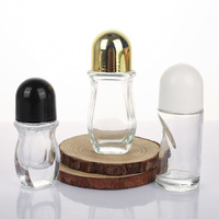 Flacon à bille roulante transparent en verre de 50 ml, grand format, pour huile médicale, essence, massage et soulagement de la douleur