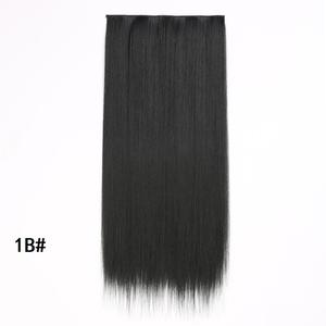 วิกผมยาวตรงสำหรับผู้หญิงสไตล์ยุโรปอเมริกันพร้อมคลิปหนีบผม5เส้น - Product Image 4