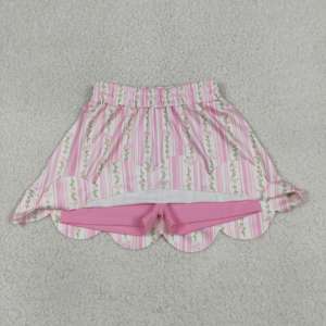 GLK0238 rts กระโปรงลายดอกไม้สีชมพูสำหรับเด็กผู้หญิง ขายส่ง กระโปรงเด็กผู้หญิงสำหรับฤดูร้อน กระโปรงพี่น้อง - Product Image 3