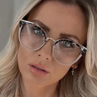 2024 pas cher lunettes rondes Anti bleu lunettes cadres mode surdimensionné Transparent optique lunettes cadres pour femmes Prescription