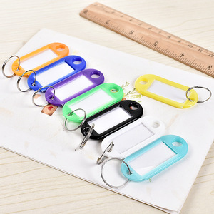 Porte-clés en plastique coloré X251, rectangulaire, inscriptible, dispositif anti-perte - Product Image 3