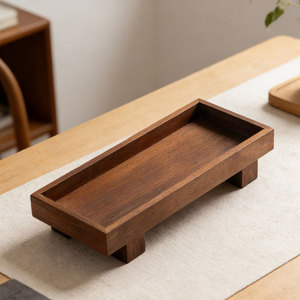 Cao Mu Society Plateau à bijoux en bois massif, couleur noyer, organisateur de rangement rectangulaire pour la maison, le bureau ou la table - Product Image 3