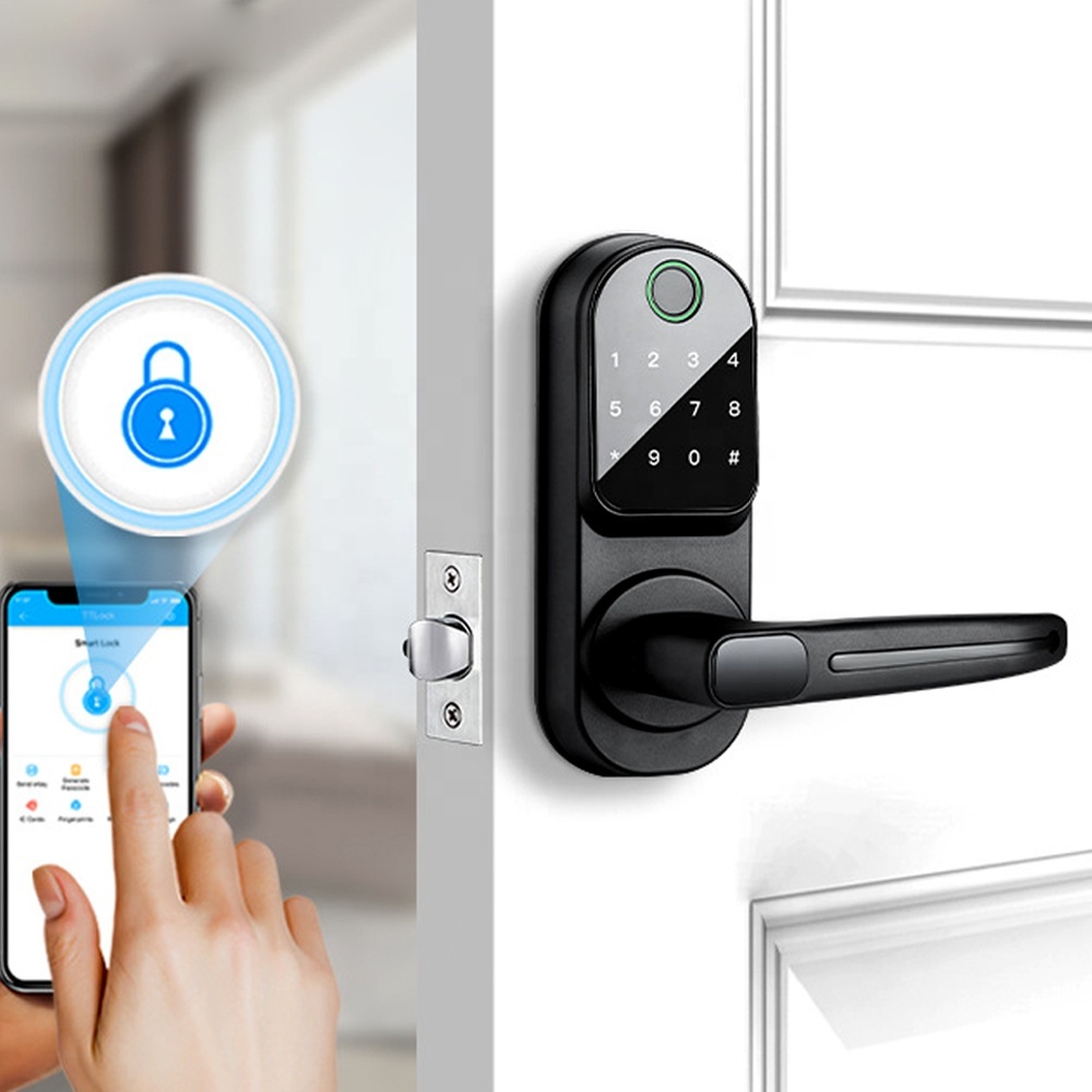 Serratura Intelligente Con Impronte Digitali – Sblocco Con Password Virtuale, Chiave, Batteria A Lunga Durata – Per Porte Spessore 35-50 Mm, USB Di Ricarica