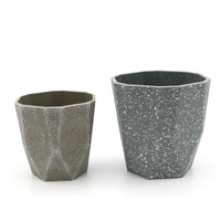 Pots en mélamine YICAI anti-boue pour plantes, style bonsaï chinois, en plastique, géométriques, effet diamant