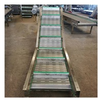 Convoyeur incliné de type Z avec chaîne de qualité alimentaire, bande transporteuse à cale, paroi latérale, cadre en acier inoxydable 304, chaîne à plaques en acier inoxydable