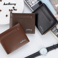 Baellerry portafoglio da uomo nero corto in pelle pu portafogli da uomo rfid blocking portafoglio ultra sottile borsa da uomo di alta qualità con 6 slot per schede