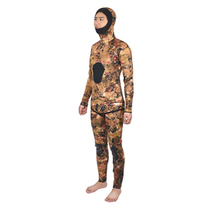 חליפת צלילה 5 מ\\\"מ CR פתוחה עם כובע, חליפת צלילה לגברים, שרוול ארוך, צלילה חופשית, חליפת צלילה דו-חלקית - Product Image 3