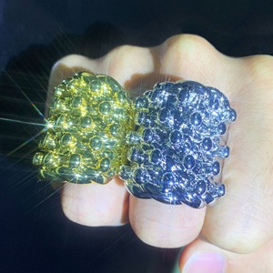 틈새 디자인 18K 금도금 불규칙한 모양의 밴드 손가락 반지 남성용 - Product Image 3