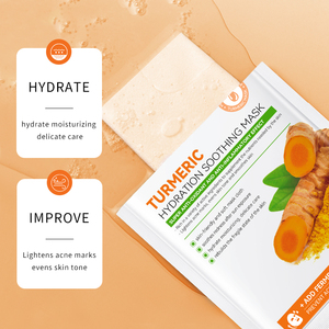 Masque facial en feuille SADOER hydratant, lissant, apaisant, soin délicat, curcuma naturel, antioxydant, vente en gros - Product Image 3