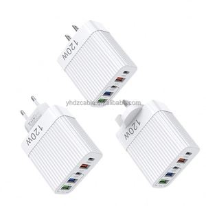 อะแดปเตอร์แปลงไฟแบบ Universal 120W 5 พอร์ต สำหรับเดินทาง ใช้ได้กับปลั๊ก US EU UK พร้อมพอร์ต Type-C และ USB-A สำหรับโทรศัพท์มือถือและหูฟัง - Product Image 6