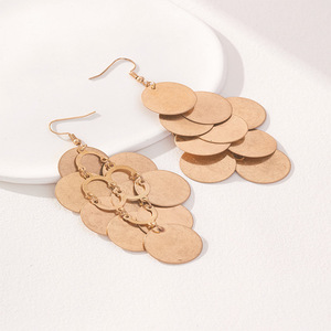 Pendientes de Aro con Borlas de Aleación de Zinc, Diseño Geométrico, para Fiestas, Moda Femenina - Product Image 3
