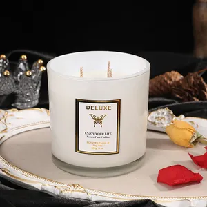 Candle Manufacturers In Stock Best Selling 3 Wick Soy Luxury Gift Set Scented Candle