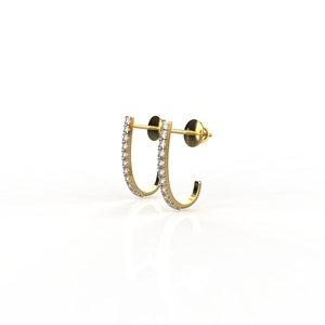 Pendientes hechos a mano chapados en oro de 18K Unisex Lab Grown Diamond Bali Pattern con joyería certificada de alta calidad para niñas y mujeres - Product Image 3