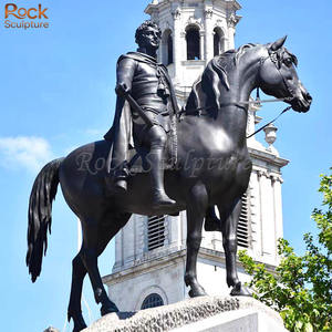 ประติมากรรมตกแต่งกลางแจ้งที่กำหนดเองของชาร์ลส์ฉันขี่ม้าโลหะทองสัมฤทธิ์ - Product Image 1