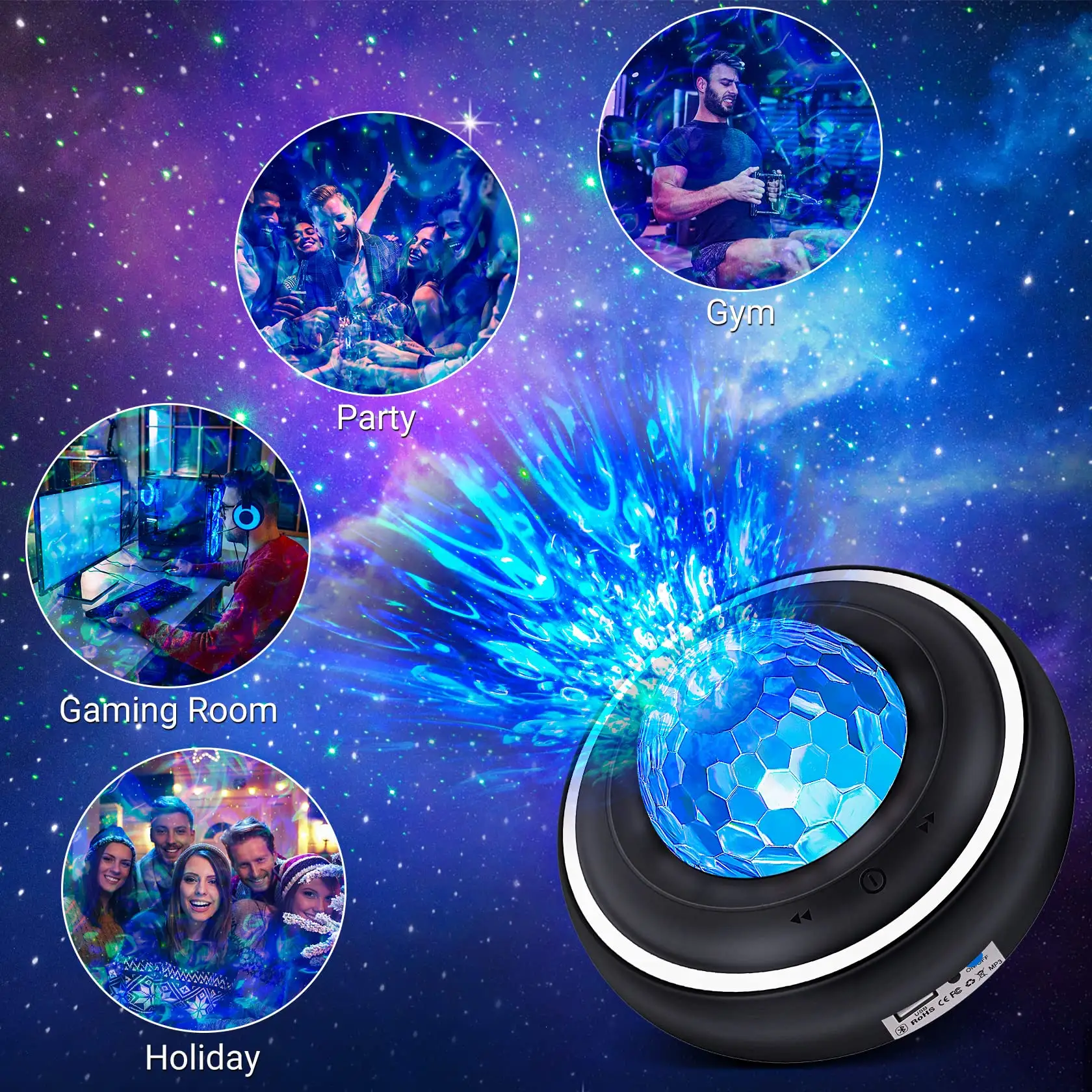 Star Galaxy Projector Night Light with and Music Bluetooth Speaker 3 in 1 LED Astronaut Galaxy Starry Light for Bedroom
