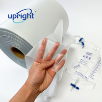 Rouleau de film pharmaceutique de film plastique pvc mat de qualité médicale vertical pour sac d'urine